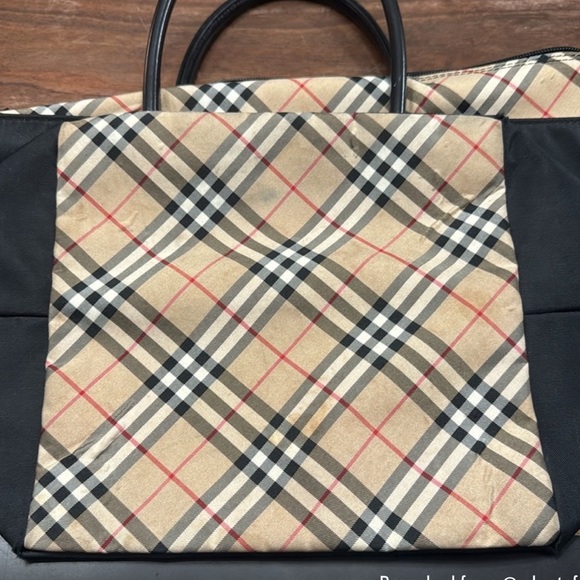 Burberry blue label black tote with nova check nylon | in good use condition - Picture 7 of 10